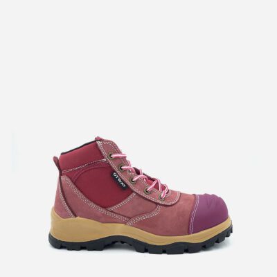 Otway Ladies Eureka Steel Toe Work Boots - Pink