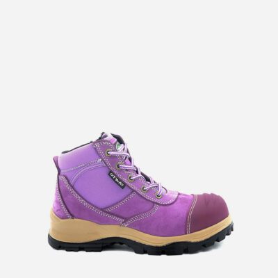 Otway Ladies Eureka Steel Toe Work Boots - Purple
